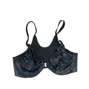 Soma Vanishing Back Unlined Front Close Lace Bra Black 36D